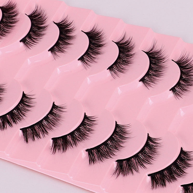 Beakey Half Lashes Natural Look 3D Cat Eye Eyelashes 10 Pairs Multi Layered Wispy Fluffy Eyelashes Reusable-BY08