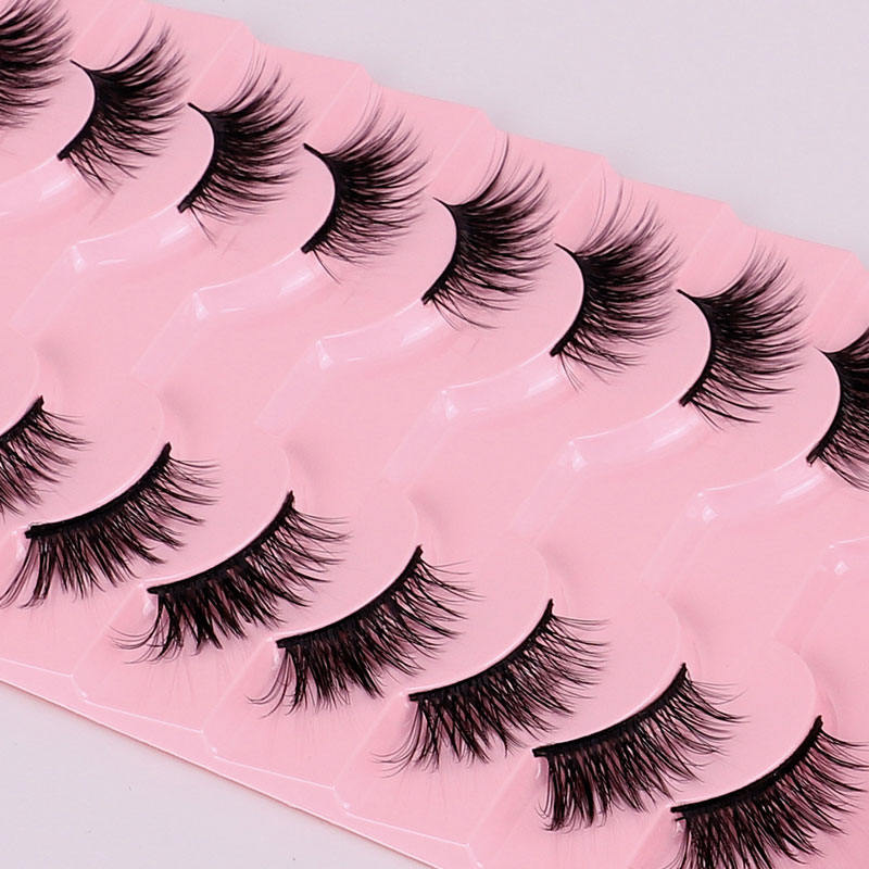 Beakey Half Lashes Natural Look 3D Cat Eye Eyelashes 10 Pairs Multi Layered Wispy Fluffy Eyelashes Reusable-BY06