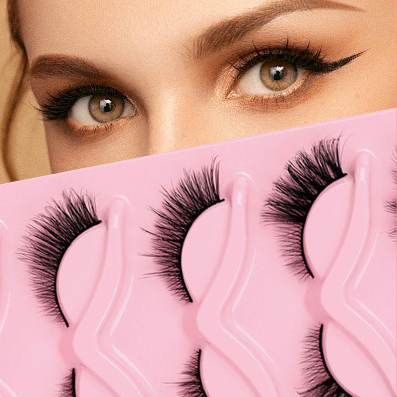 Beakey Fox Eye Lashes 3D Fluffy False Eyelashes 5 Styles Mixed Mink Lashes for Party Daily Makeup 5 Pairs Pack