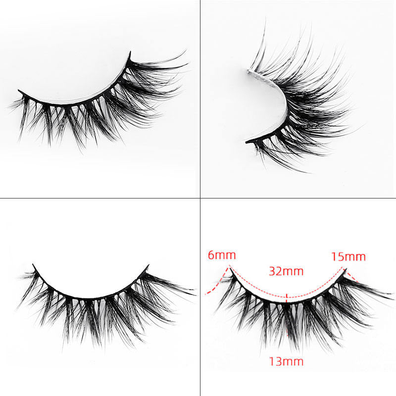 Beakey Fox Eye Lashes 3D Fluffy False Eyelashes 5 Pairs Pack Mink Lashes for Party Daily Makeup-XF49