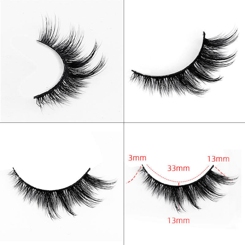 Beakey Fox Eye Lashes 3D Fluffy False Eyelashes 5 Pairs Pack Mink Lashes for Party Daily Makeup-XF34