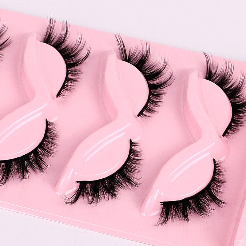 Beakey Fox Eye Lashes 3D Fluffy False Eyelashes 5 Pairs Pack Mink Lashes for Party Daily Makeup-XF34
