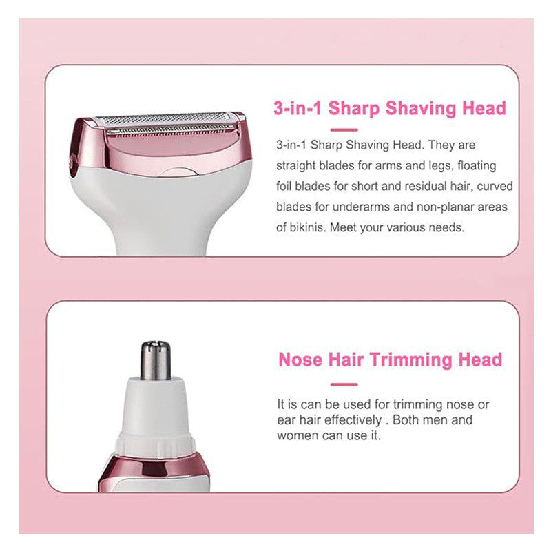 Beakey 4 in 1 Womens Electric Razor Painless Rechargeable for Face Arm Leg Armpit