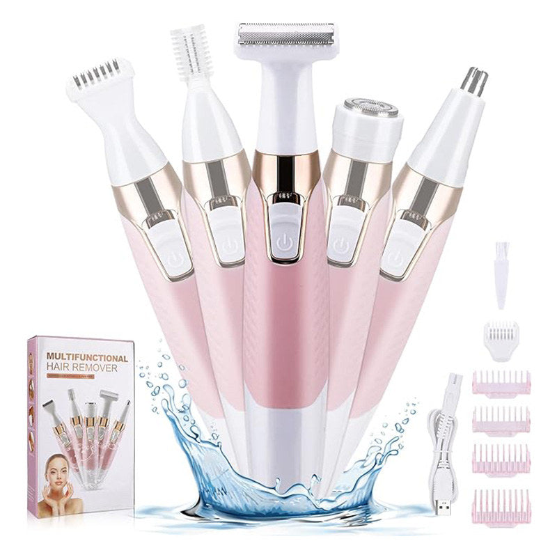 Beakey Women Face Razors 5 in 1 Painless Wet and Dry for Face Nose Arm Armpit