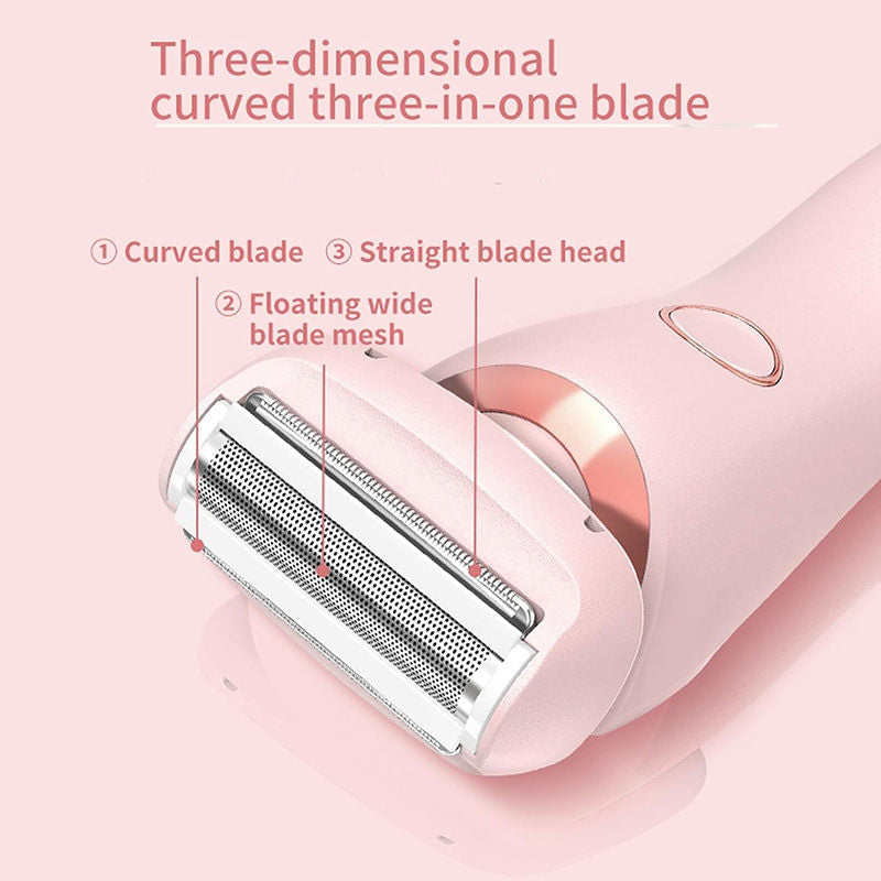 Beakey 2 in 1 Electric Shaver Cordless Wet and Dry Razor for Bikini Face Underarm-Pink
