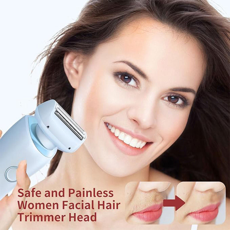 Beakey 2 in 1 Electric Shaver Cordless Wet and Dry Razor for Bikini Face Underarm-Blue