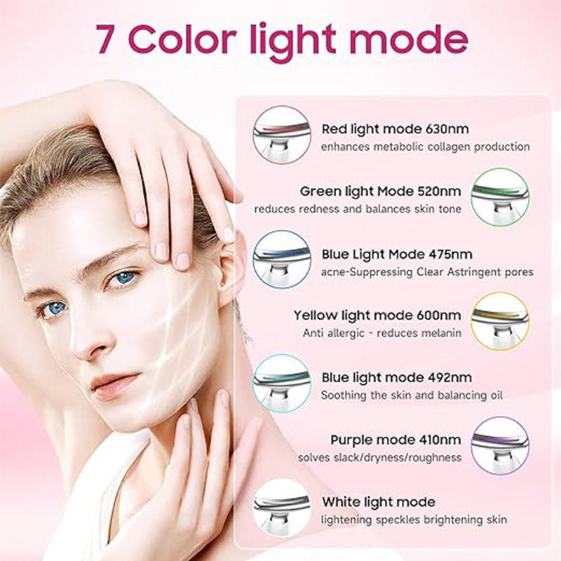 Beakey Face Neck Beauty Device Red-Light-Therapy 7 Color LED for Skin Care