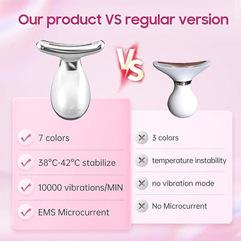 Beakey Face Neck Beauty Device Red-Light-Therapy 7 Color LED for Skin Care