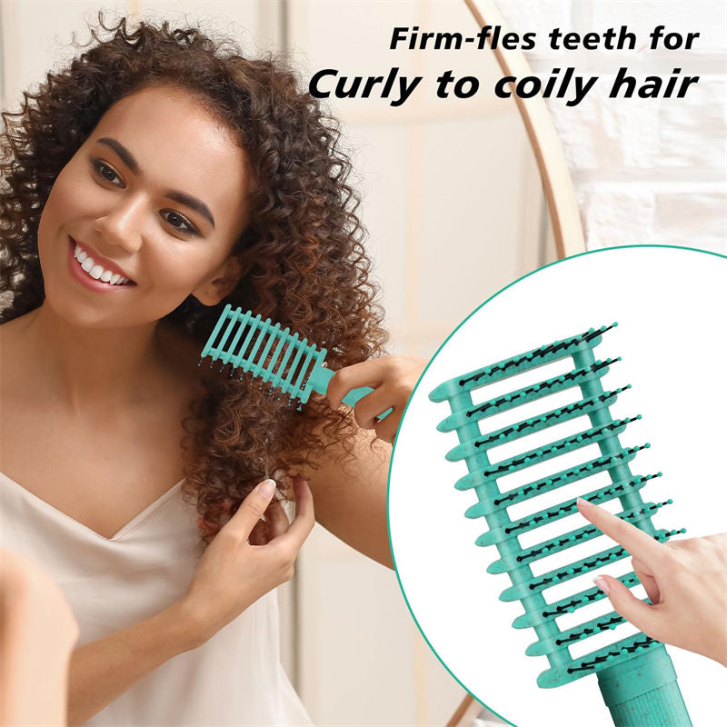 Beakey Curly Hair Brush Defining Vented Curl Defining Brush for Curly Hair Shaping 9105-Green