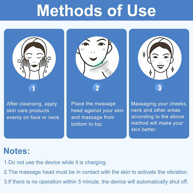 Beakey Facial Neck Massager Hot & Cold with 4 Color LED Therapy for Skin Care-White