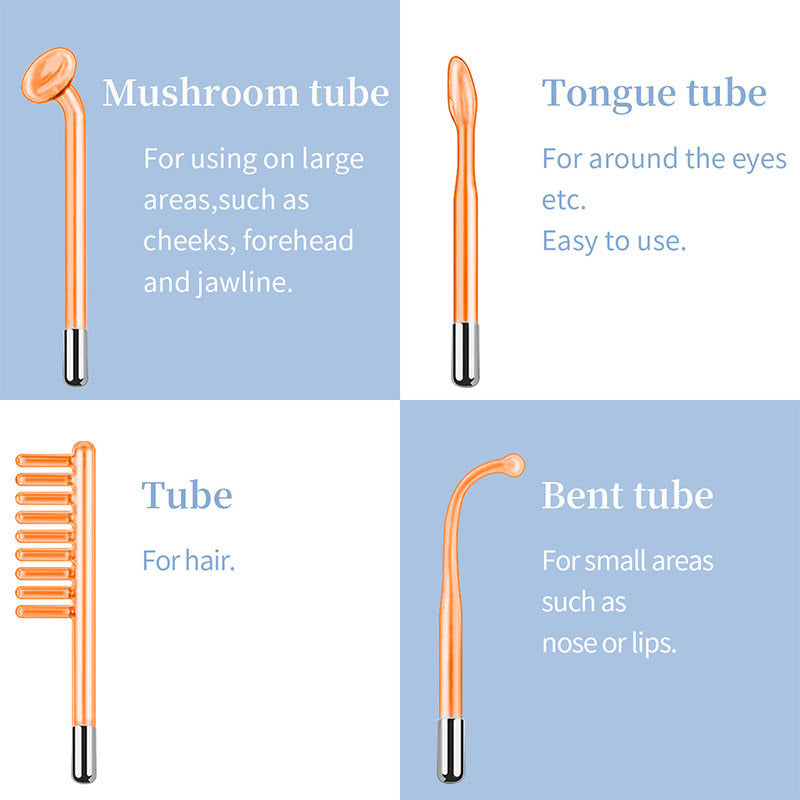Beakey High Frequency Facial Machine Portable with 4 Different Tubes for Anti-Aging