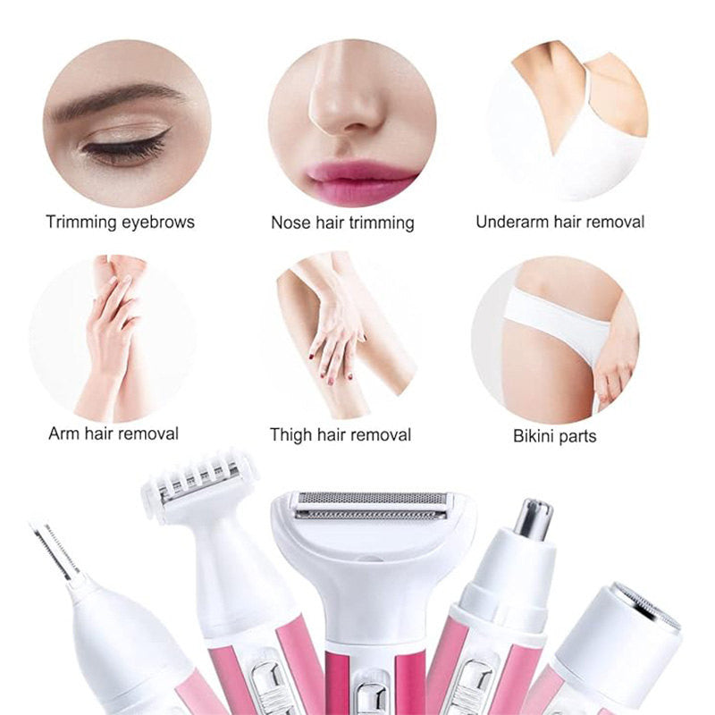 Beakey 5 in 1 Womens Razors Rechargeable Painless Shavers for Face & Full Body