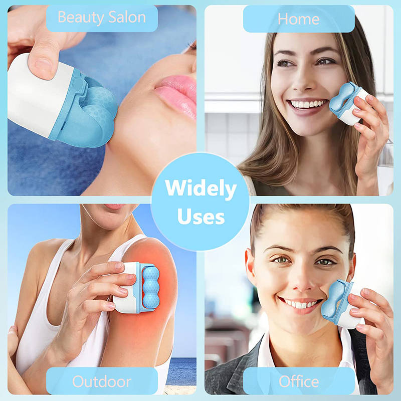 Beakey Ice Stick Double Head for Face & Eye Puffiness Relief 2 in 1 Facial Roller-Blue