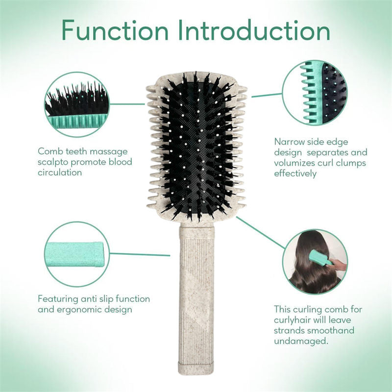 Beakey Curly Hair Brush Defining Volume Curl Defining Brush for Curly Hair Shaping 9205-Beige