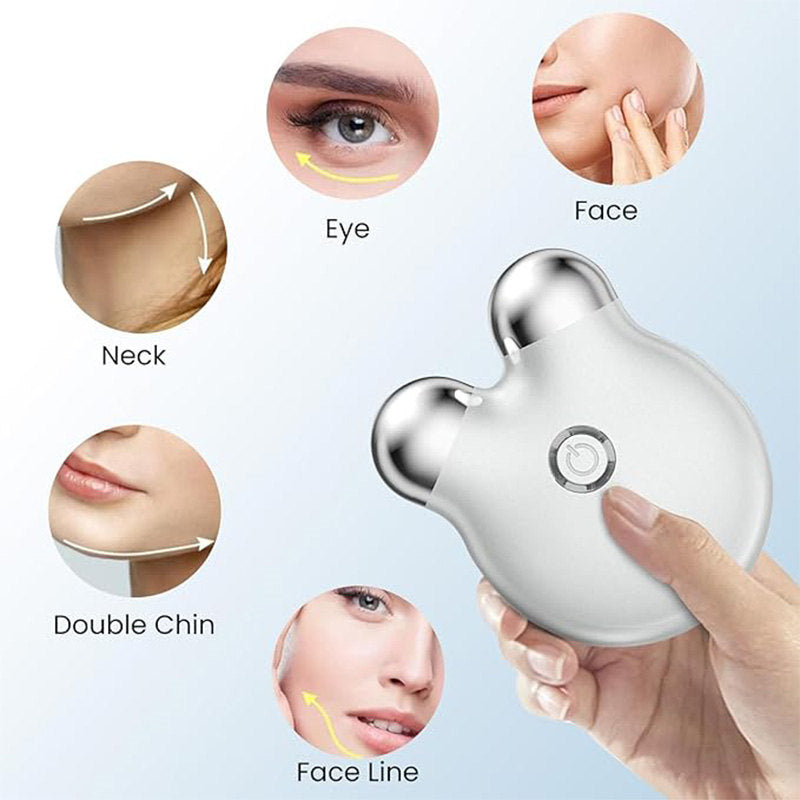 Beakey Mini Facial Massager with 3 Intensity Levels for Face Lifting Sculpting-White
