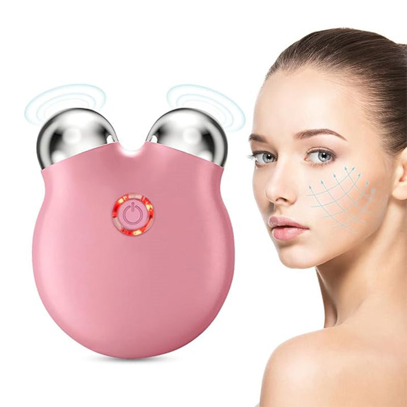 Beakey Mini Facial Massager with 3 Intensity Levels for Face Lifting Sculpting-Pink
