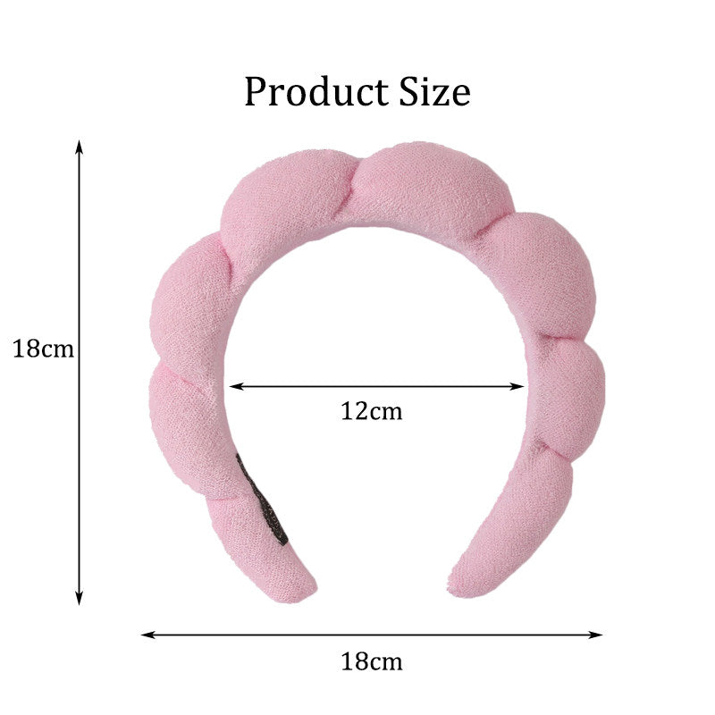Beakey Spa Headband for Women Sponge for Washing Face Skincare Shower-Pink