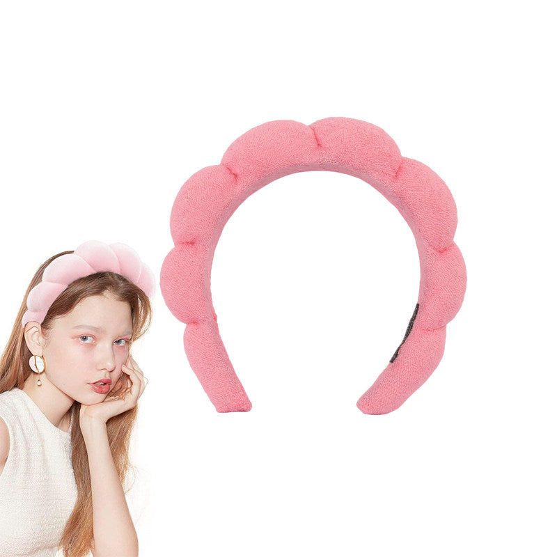 Beakey Spa Headband for Women Sponge for Washing Face Skincare Shower-WatermelonRed