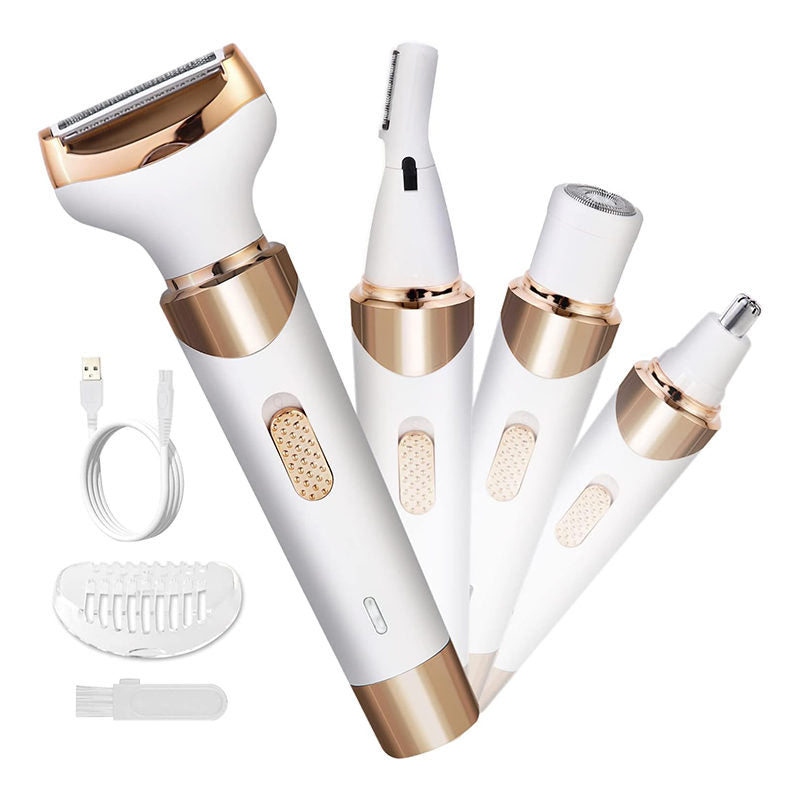 Beakey 4 in 1 Electric Razor Painless USB Rechargeable for Face Leg Brows