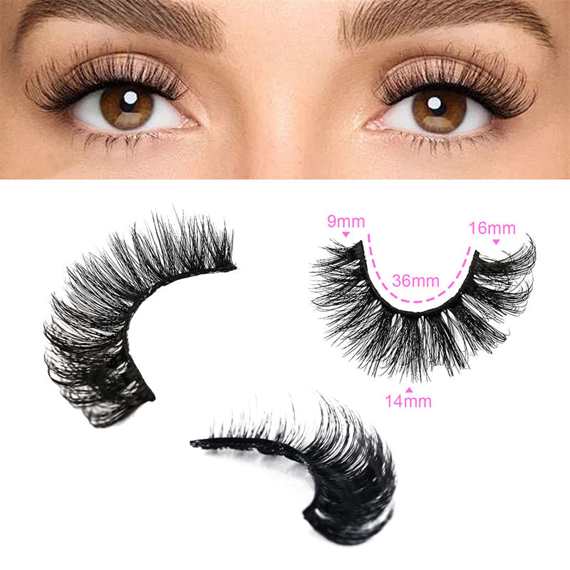 Beakey Fluffy False Eyelashes Faux Mink Lashes 6D Volume Look Like Extensions Lashes 10 Pairs Pack-01