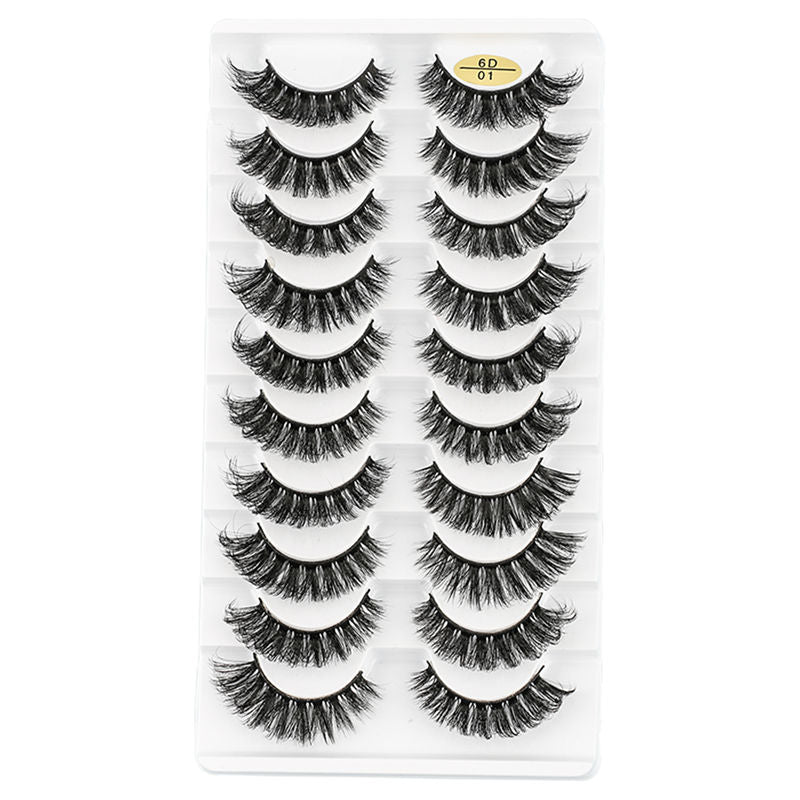 Beakey Fluffy False Eyelashes Faux Mink Lashes 6D Volume Look Like Extensions Lashes 10 Pairs Pack-01