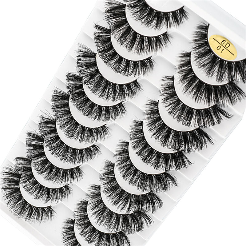 Beakey Fluffy False Eyelashes Faux Mink Lashes 6D Volume Look Like Extensions Lashes 10 Pairs Pack-01