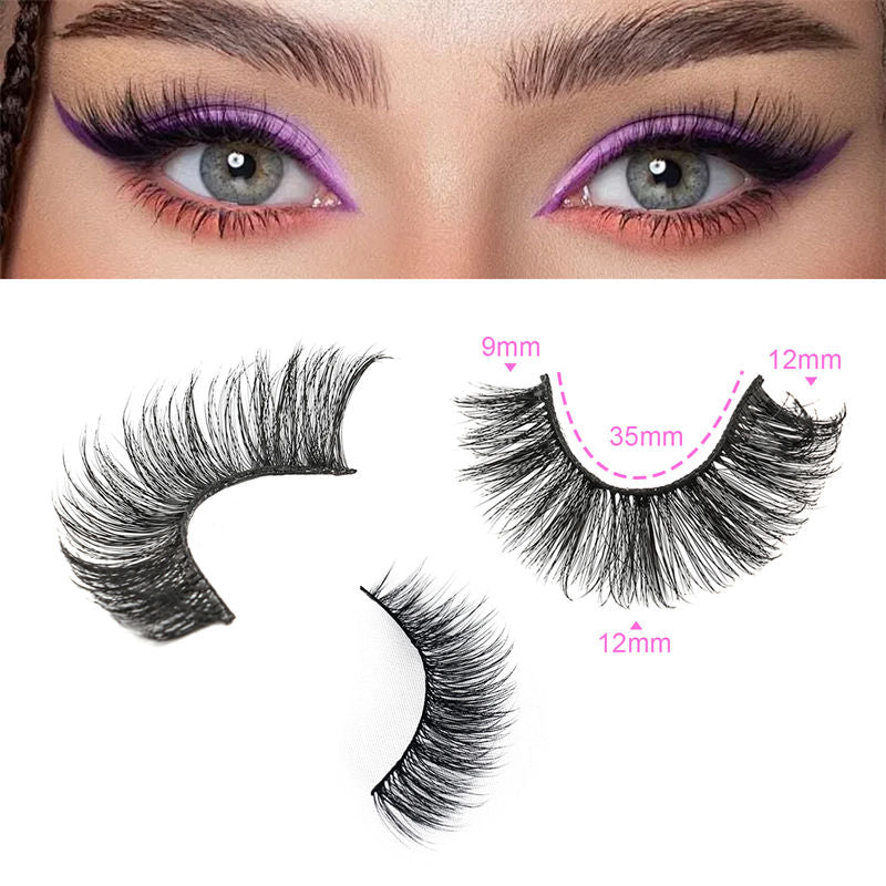 Beakey Fluffy False Eyelashes Faux Mink Lashes 6D Volume Look Like Extensions Lashes 10 Pairs Pack-02
