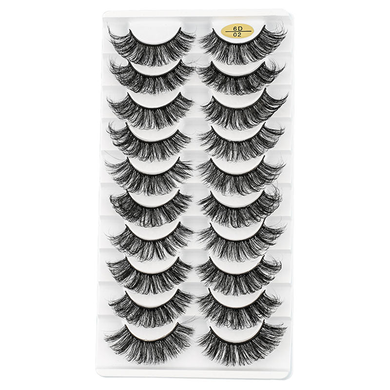 Beakey Fluffy False Eyelashes Faux Mink Lashes 6D Volume Look Like Extensions Lashes 10 Pairs Pack-02