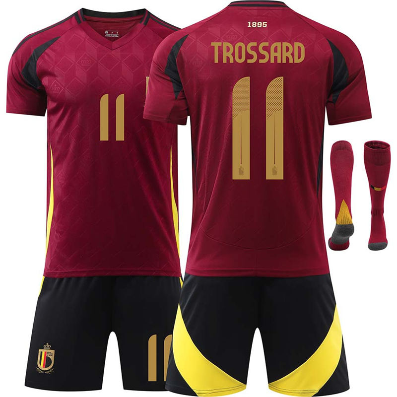 Beakey Belgium Home TROSSARD #11 Jersey for Kids Adult 3 Pcs Soccer Outfits
