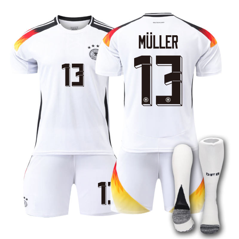 Beakey Germany Home MULLER #13 Jersey for Kids Adult 3 Pcs Soccer Outfits