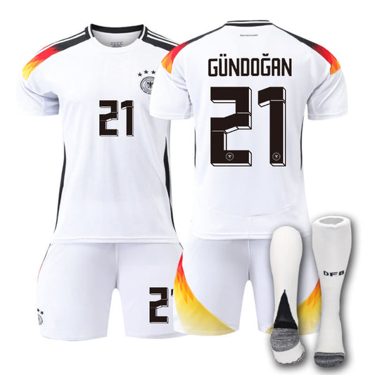 Beakey Germany Home GUNDOGAN #21 Jersey for Kids Adult 3 Pcs Soccer Outfits