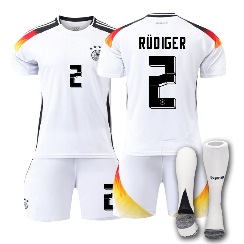 Beakey Germany Home RUDIGER #2 Jersey for Kids Adult 3 Pcs Soccer Outfits