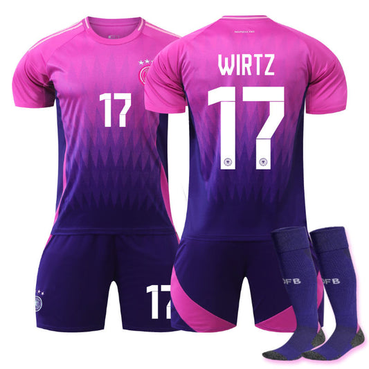 Beakey Germany Away WIRTZ #17 Jersey for Kids Adult 3 Pcs Soccer Outfits