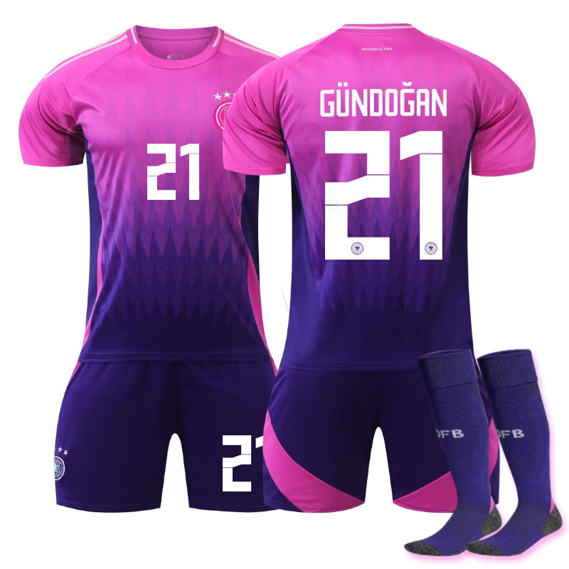 Beakey Germany Away GUNDOGAN #21 Jersey for Kids Adult 3 Pcs Soccer Outfits