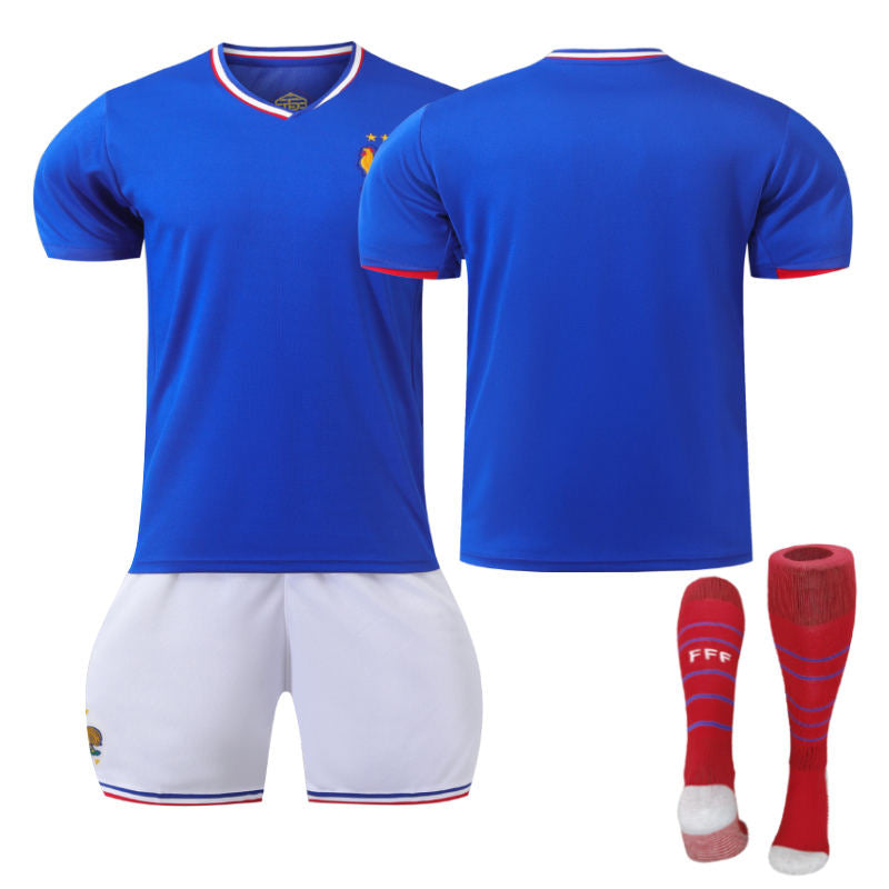 Beakey France Home Jersey for Kids Adult 3 Pcs Soccer Training Outfits