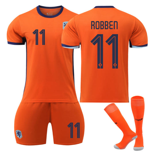 Beakey Netherlands Home ROBBEN #11 Jersey for Kids Adult 3 Pcs Soccer Outfits