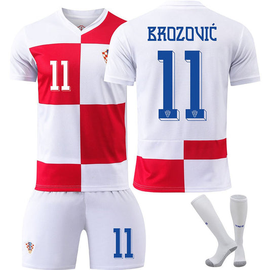 Beakey Croatia Home BROZOVIC #11 Jersey for Kids Adult 3 Pcs Soccer Outfits