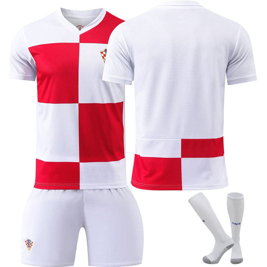Beakey Croatia Home Jersey for Kids Adult 3 Pcs Soccer Training Outfits