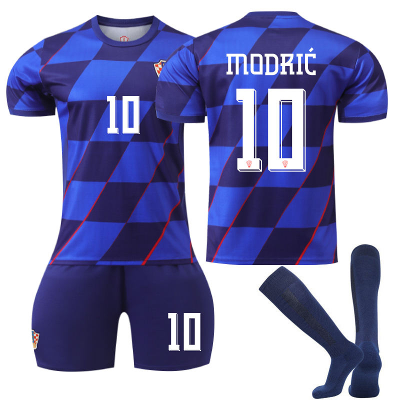 Beakey Croatia Away MODRIC #10 Jersey for Kids Adult 3 Pcs Soccer Outfits