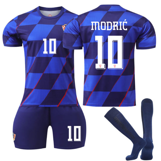 Beakey Croatia Away MODRIC #10 Jersey for Kids Adult 3 Pcs Soccer Outfits