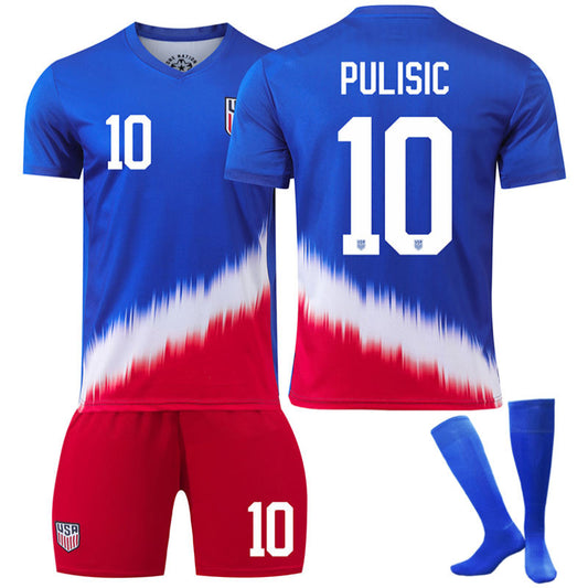 Beakey America Away PULISIC #10 Jersey for Kids Adult 3 Pcs Soccer Outfits