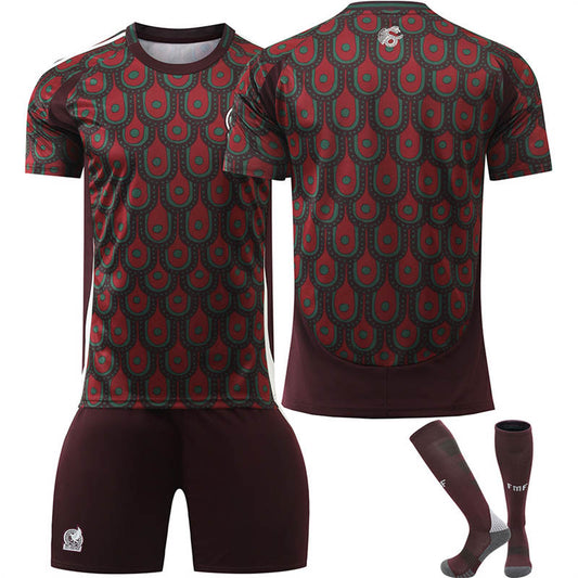 Beakey Mexico Home Jersey for Kids Adult 3 Pcs Soccer Training Outfits