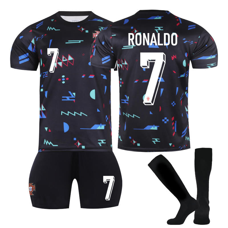 Beakey Portugal RONALDO #7 Soccer Jersey for Kids Adult 3 Pcs Training Outfits