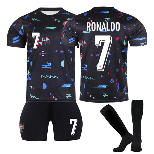 Beakey Portugal RONALDO #7 Soccer Jersey for Kids Adult 3 Pcs Training Outfits