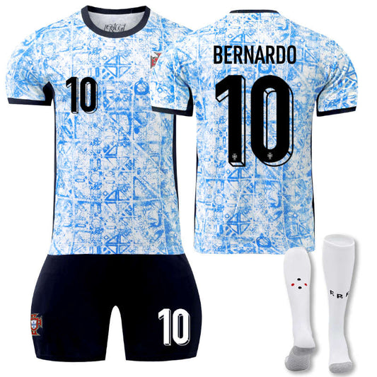 Beakey Portugal Away BERNARDO #10 Jersey for Kids Adult 3 Pcs Soccer Outfits