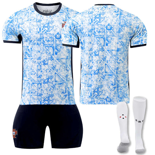 Beakey Portugal Away Jersey for Kids Adult 3 Pcs Soccer Training Outfits