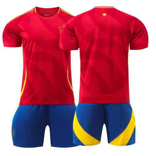 Beakey Spain Home Jersey for Kids Adult 3 Pcs Soccer Training Outfits
