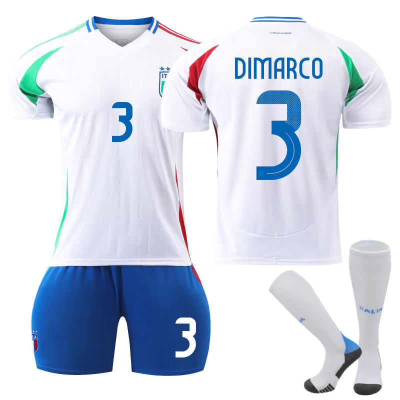 Beakey Italy Away DIMARCO #3 Soccer Jersey for Kids Adult 3 Pcs Training Outfits
