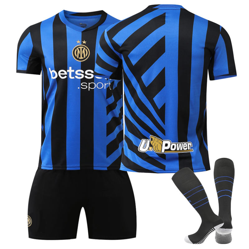 Beakey INTER Milan Home Soccer Jersey for Kids Adult 3 Pcs Training Outfits