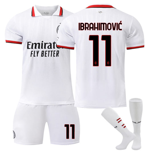 Beakey AC Milan Away IBRAHIMOVIC #11 Soccer Jersey for Kids Adult 3 Pcs Training Outfits